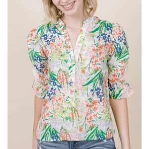 La Roque Betsy Blouse in Beachhouse Floral size Small